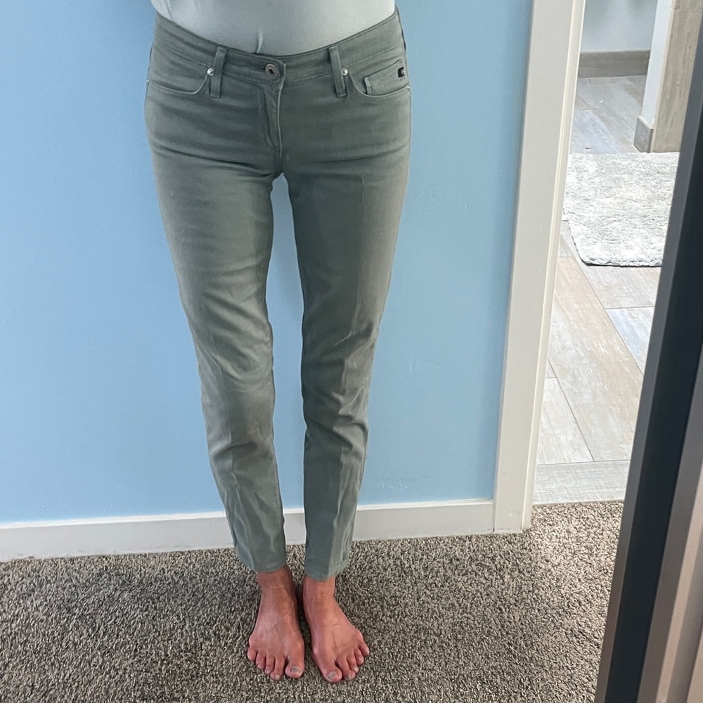 Women's midrise AG “the Stevie” Slim Ankle Jeans in aqua